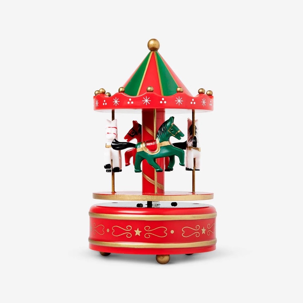 NWT Danish Wooden Musical 🎶 Carousel 🎅